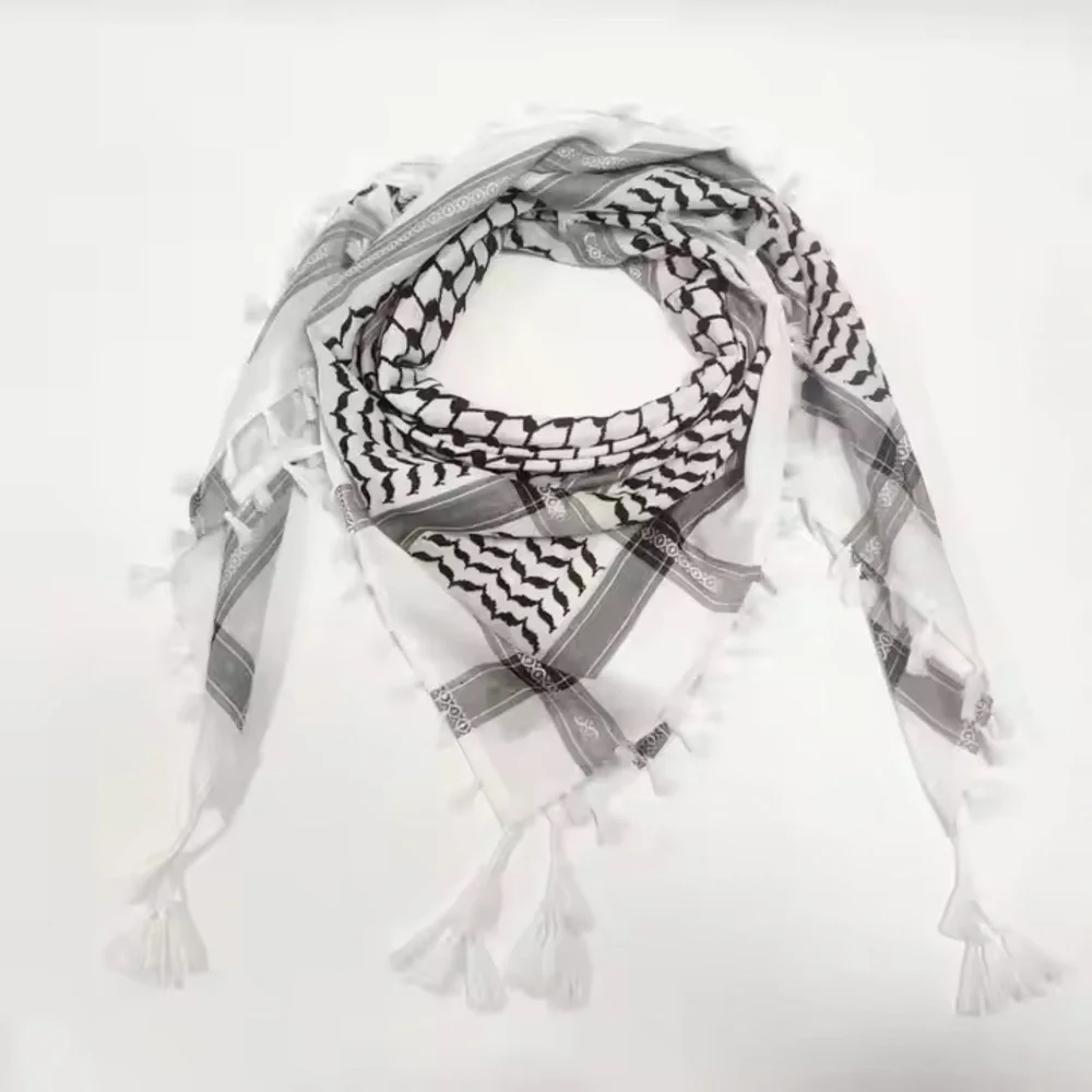Classic Black & White Patterned Men's Keffiyeh Scarf